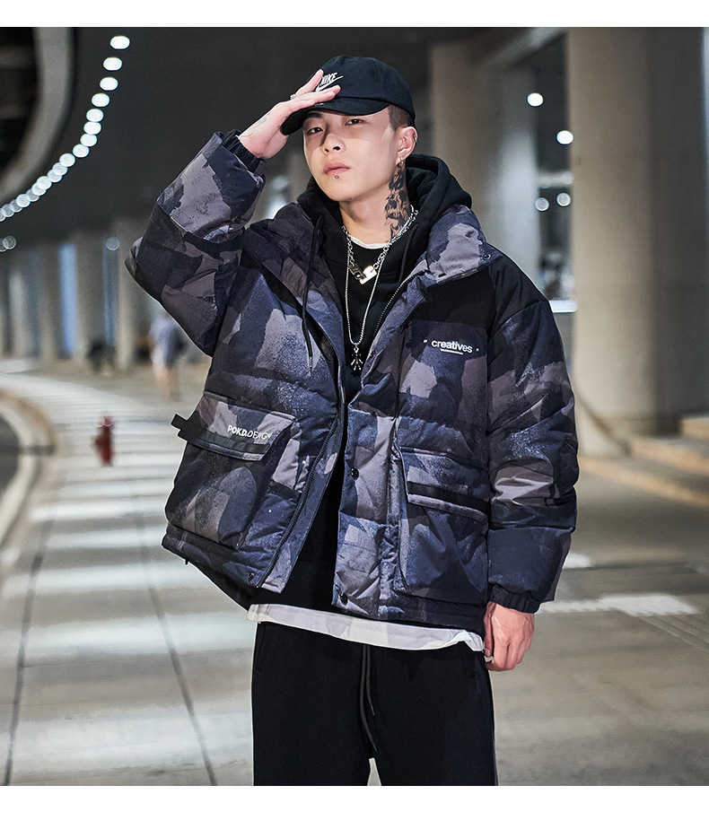 羽绒服男2020冬季新款男装外套原创潮牌宽松上衣青少年白鸭绒