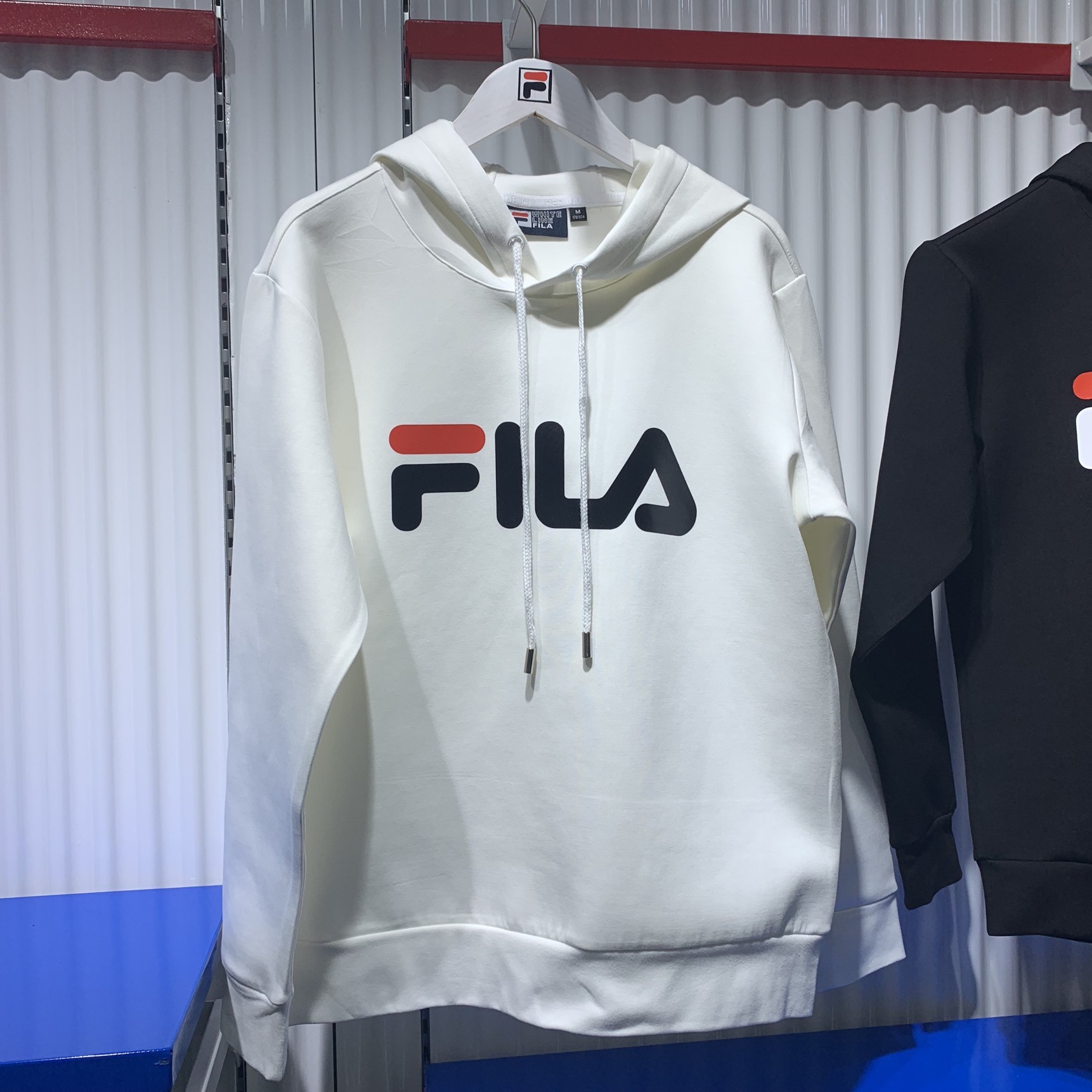 fila斐乐官网同步经典秋冬爆款加绒细线情侣连帽卫衣