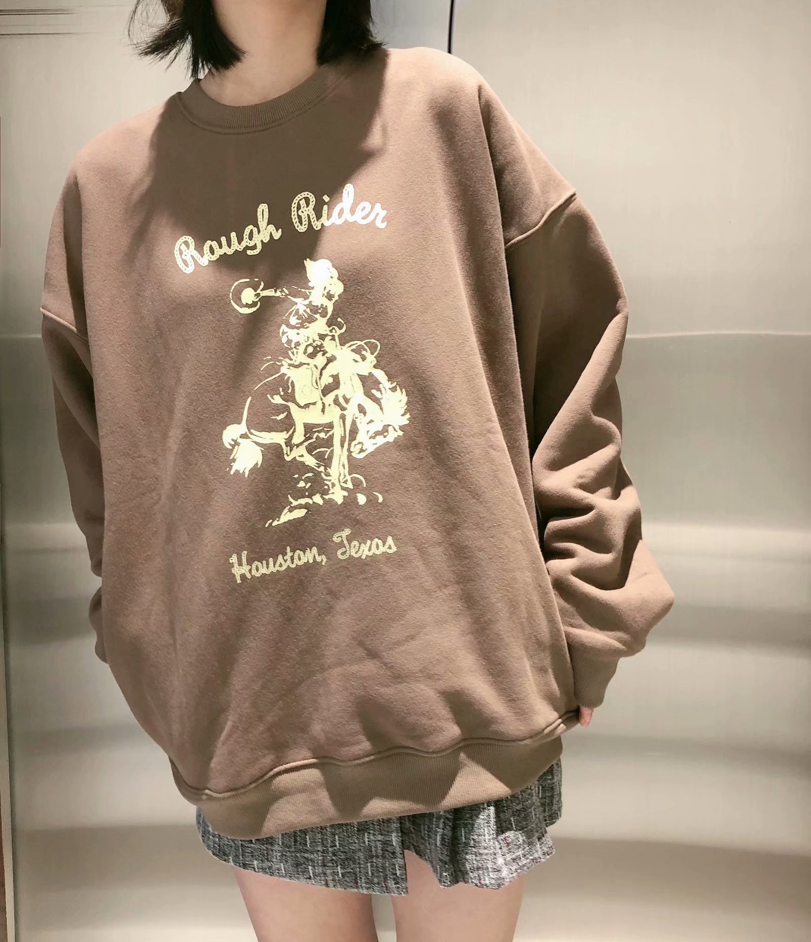 brandymelville 骑士印花卫衣女冬季加绒韩版宽松