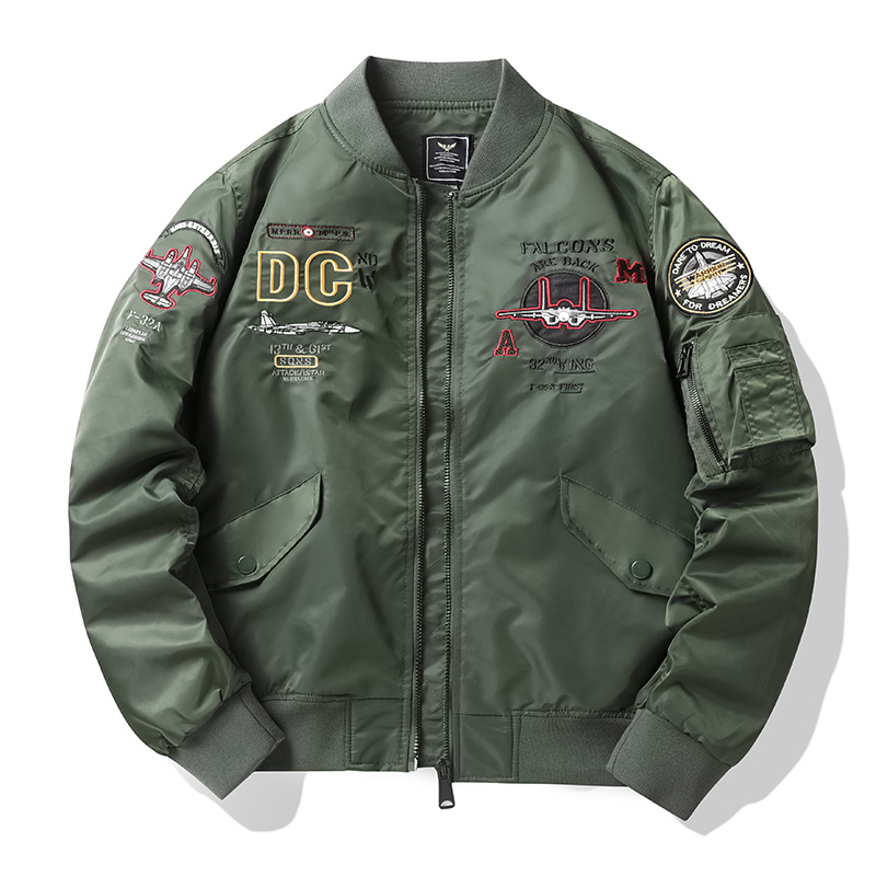 Spring and Autumn New Pilot Jacket Men's Airplane Embroidered Baseball Jacket Large Size Jacket Tooling Jacket_voghion.com