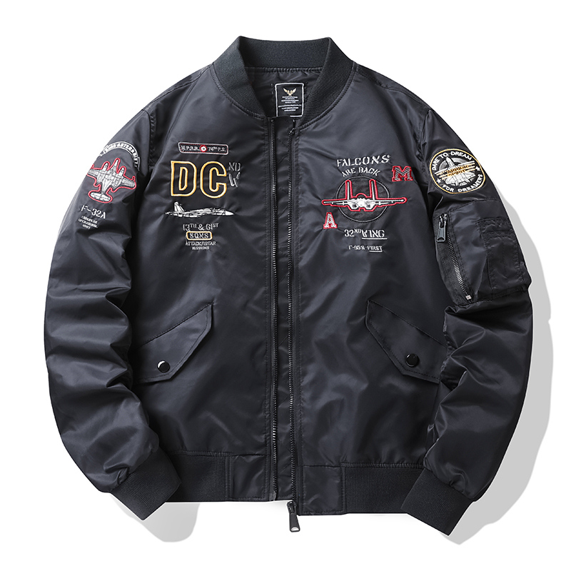 Spring and Autumn New Pilot Jacket Men's Airplane Embroidered Baseball Jacket Large Size Jacket Tooling Jacket_voghion.com