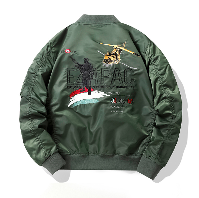 Men's Pilot Jacket Embroidered Baseball Style Spring Autumn_voghion.com