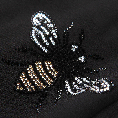 欧式休闲裤男2021春季新款欧钻烫钻简约蜜蜂图案百搭潮流男装