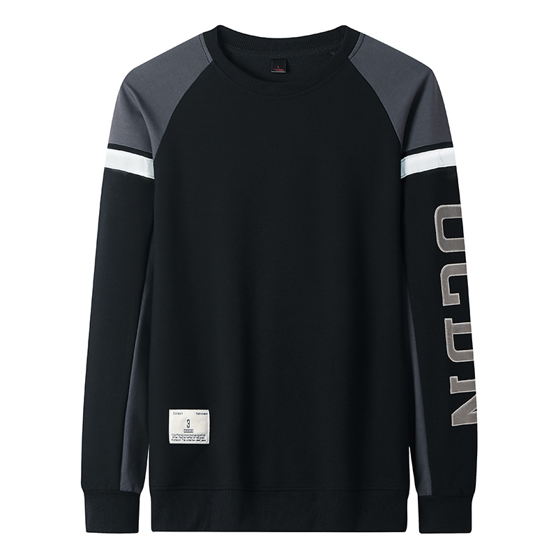 2021 herbst Jugend Baumwolle Pullover Rundhals Kontrast Hatless Lange ärmeln T-shirt Casual Bottom Shirt Personalisierte_voghion.com