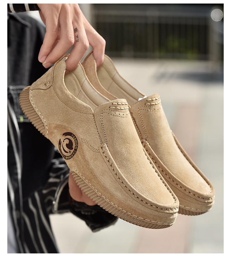 拼步头层猪皮手工休闲鞋38-44