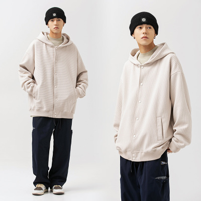 港风潮牌卫衣男春秋季2023新款美式宽松连帽拉链开衫oversize外套