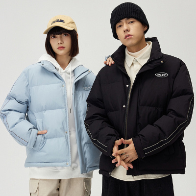 2023新款羽绒服男女同款宽松短款立领时尚潮流情侣上衣外套90%白鸭绒