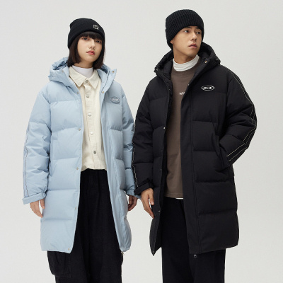 2023新款男女同款羽绒服男中长款连帽时尚百搭潮流情侣外套90%白鸭绒