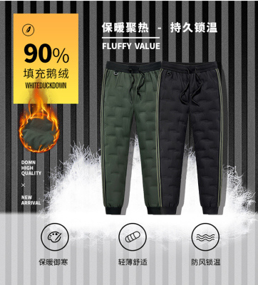 2023年新款冬季防水抗寒保暖高品质过检白鹅绒裤百搭羽绒长裤