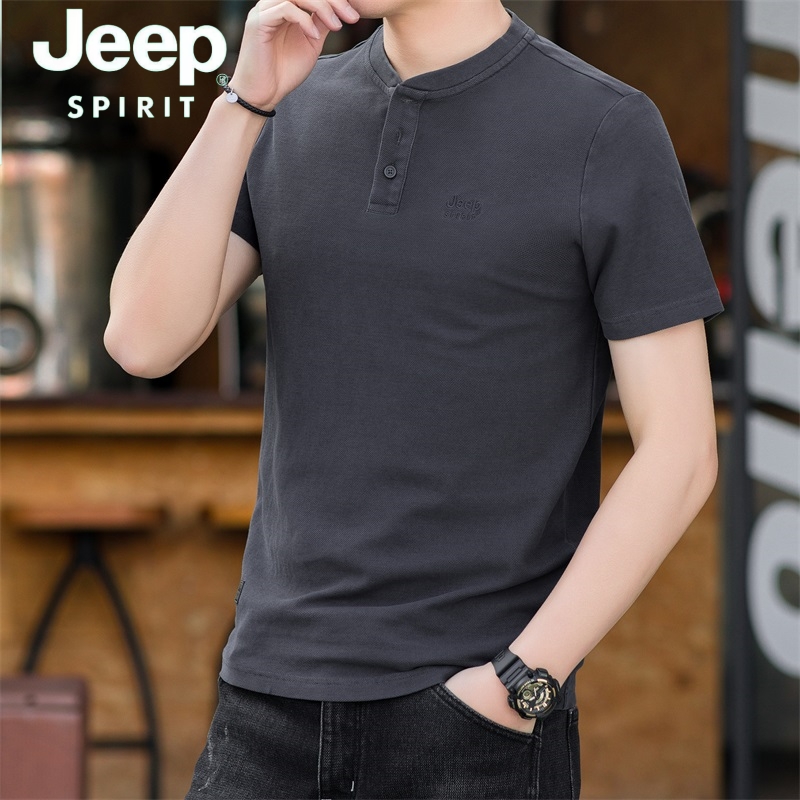 2024吉普Jeep spirit 男士青年时尚大码男打底短袖衫夏季新款半袖t恤