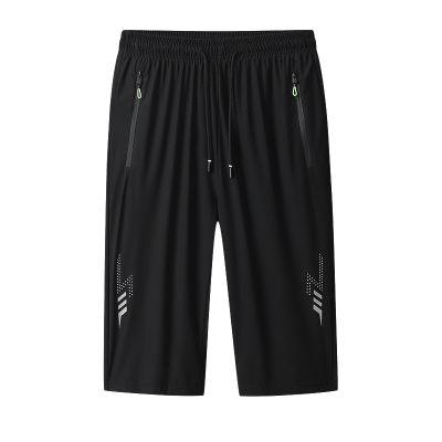 【厂家直销档口现货】夏季冰丝七分裤短裤男锦纶新品爆款休闲冰爽松紧高弹冰丝裤子男