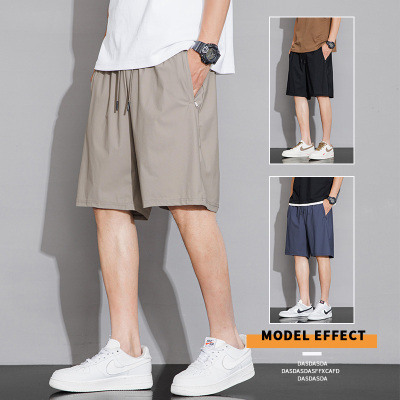 实体精品（L-8XL）男士高弹冰丝短裤大码加肥加大胖子运动五分裤夏季薄款沙滩裤YGL132-1