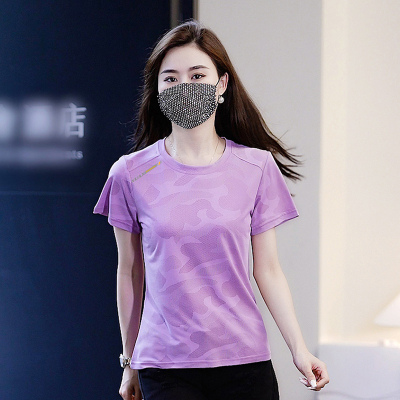 公版冰丝爆款时尚潮流短袖t恤女2024夏季新款纯色修身T恤女短袖圆领上衣