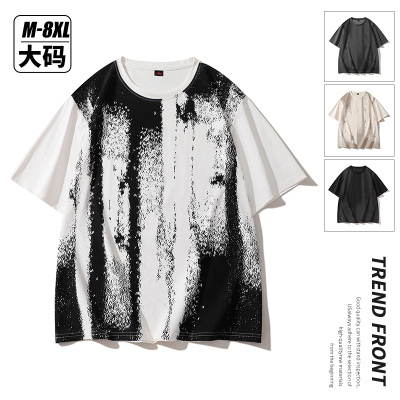 【逸品源】YPY-8851-P小码19 大码22 夏季新款大码潮流印花圆领T恤男宽松休闲百搭