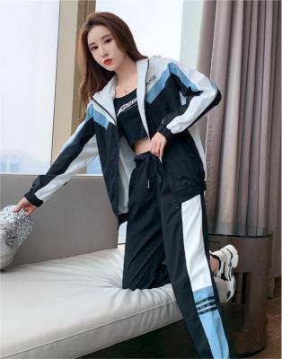 2024时尚新款休闲潮牌连帽套装女中性风春秋季连帽休闲两件套