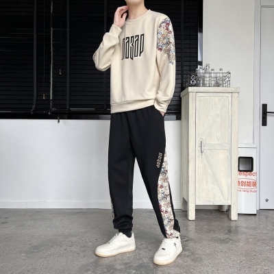青少年春秋款卫衣套装男生初中高中学生帅气ins男装潮流运动套装一套