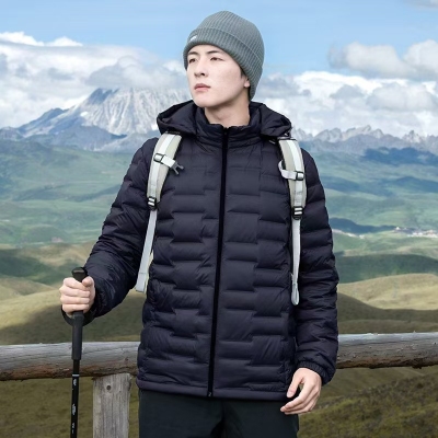 （现货主推）2024新款石墨烯科技时尚轻薄羽绒服情侣款连帽可拆卸羽绒外套新国标80%绒聚热锁温