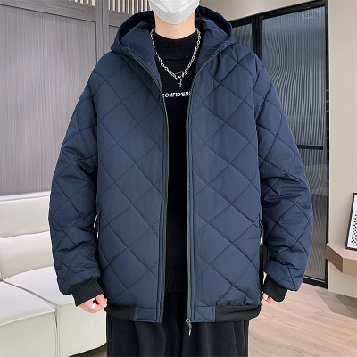 【厂家直销现货】2024新款主推款男装棉衣连帽加绒加厚保暖宽松大码青少年棉衣 棉服外套男