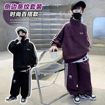 春季中大男童时尚百搭侧边拉条套装P71