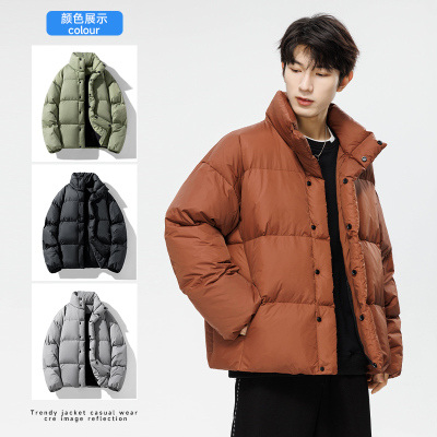 90新标白鸭绒保暖羽绒服美式高街面包服情侣外套