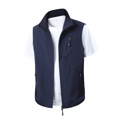 {跨境合适}马甲男春秋季户外摄影中老年多口袋工装背心马夹外套男