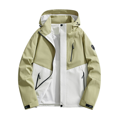 2025春季上新情侣冲锋衣防水连帽休闲百搭男女同款户外登山防风外套男女上衣服 跨境亚马逊