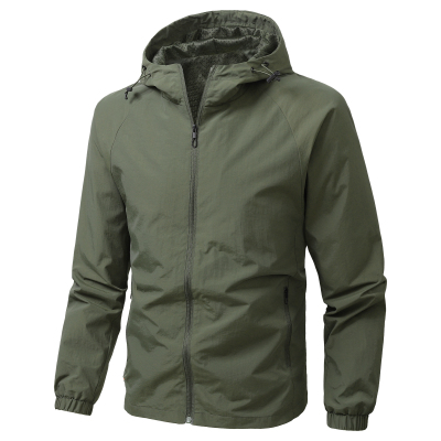 春季夹克男士外套薄款连帽工装百搭休闲防水防风户外休闲男装