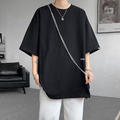 8XL-M 特大码短袖重磅T恤男美式复古竹节棉五分袖上衣DX326P45