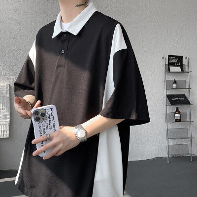 8XL-M拼接撞色短袖t恤男款夏季新款半袖POLO衫加肥加大码DT004P38