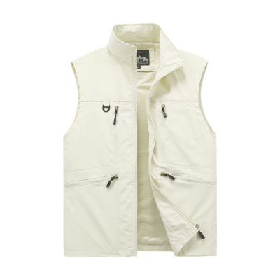 {跨境合适}新款春夏秋季马甲男士多功能休闲立领多袋工装户外摄影钓鱼坎肩大码背心外套