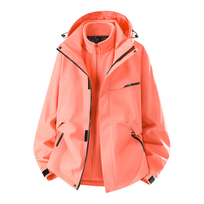 2025新款山系冲锋衣男女三合一两件套防风防水秋冬户外抓绒保暖石墨烯摇粒绒登山服外套