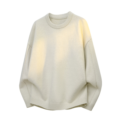 3D原创版权【工厂主推】秋冬新款圆领针织毛衣男士慵懒风线衣外套宽松可衫内搭打底可外穿套头上衣高品质