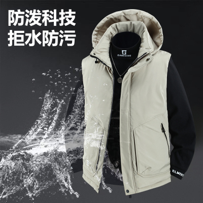 2025秋冬棉马甲男士秋冬季加厚保暖背心休闲马夹时尚坎肩棉服外套潮牌