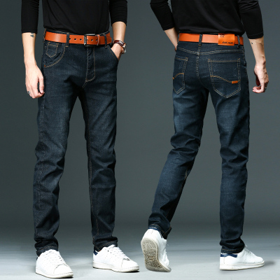 春秋季2025新款牛仔裤男士弹力修身男装裤子高端直筒水洗休闲长裤