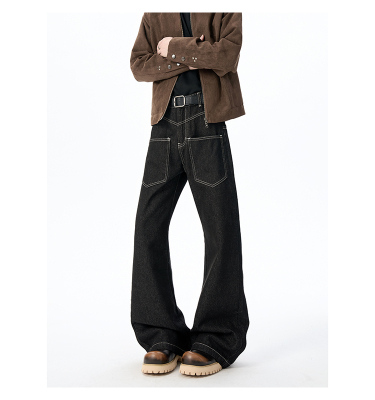 秋冬现货高质量微喇美式前插袋原牛牛仔裤(P65X98)