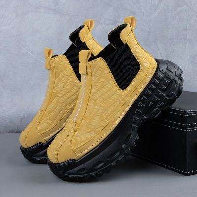 易成鞋业爆款休闲运动男鞋户外厚底老爹鞋 黑色 卡其 P52