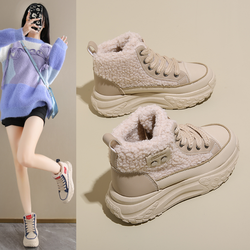 可乐女鞋 高帮加绒棉鞋女鞋雪地靴K6701 批39