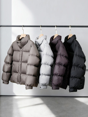 冬季短款L立领羽绒服男女情侣款加厚抗寒情侣外套上衣50%白鸭绒807P155