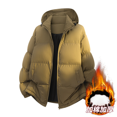 衣米仓 2025新款棉衣男女同款秋冬潮牌防水格暗藏防风帽经典拼接棉衣外套加厚T800金砖格