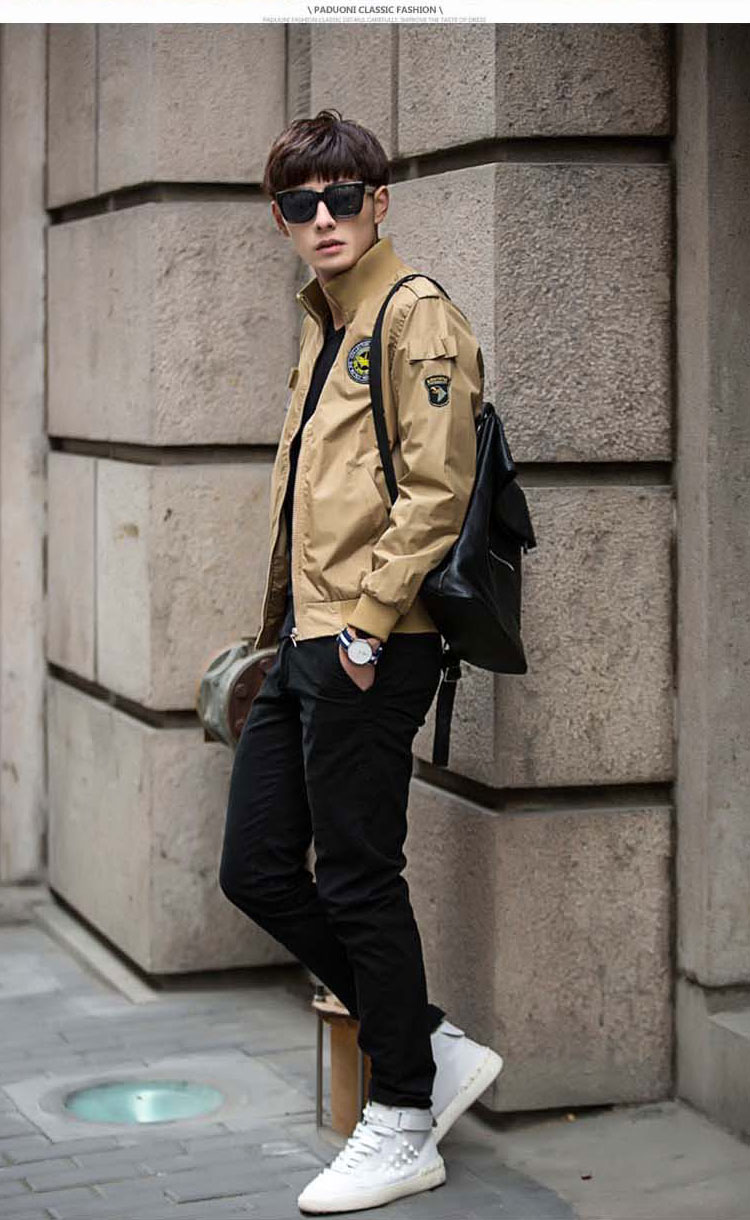 男士夹克外套 2016新款春秋季青年男装修身立领休闲薄款韩版衣服