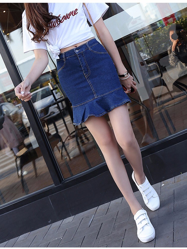【厂家直销】夏季女士短裙 韩版潮流牛仔短裙女士修身包臀裙